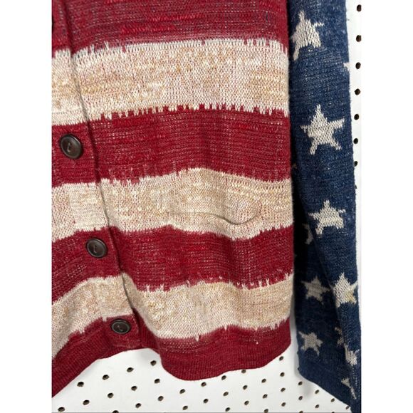 Ralph Lauren Denim & Supply Women American Flag knit Sweater Cardigan size M - Picture 4 of 7
